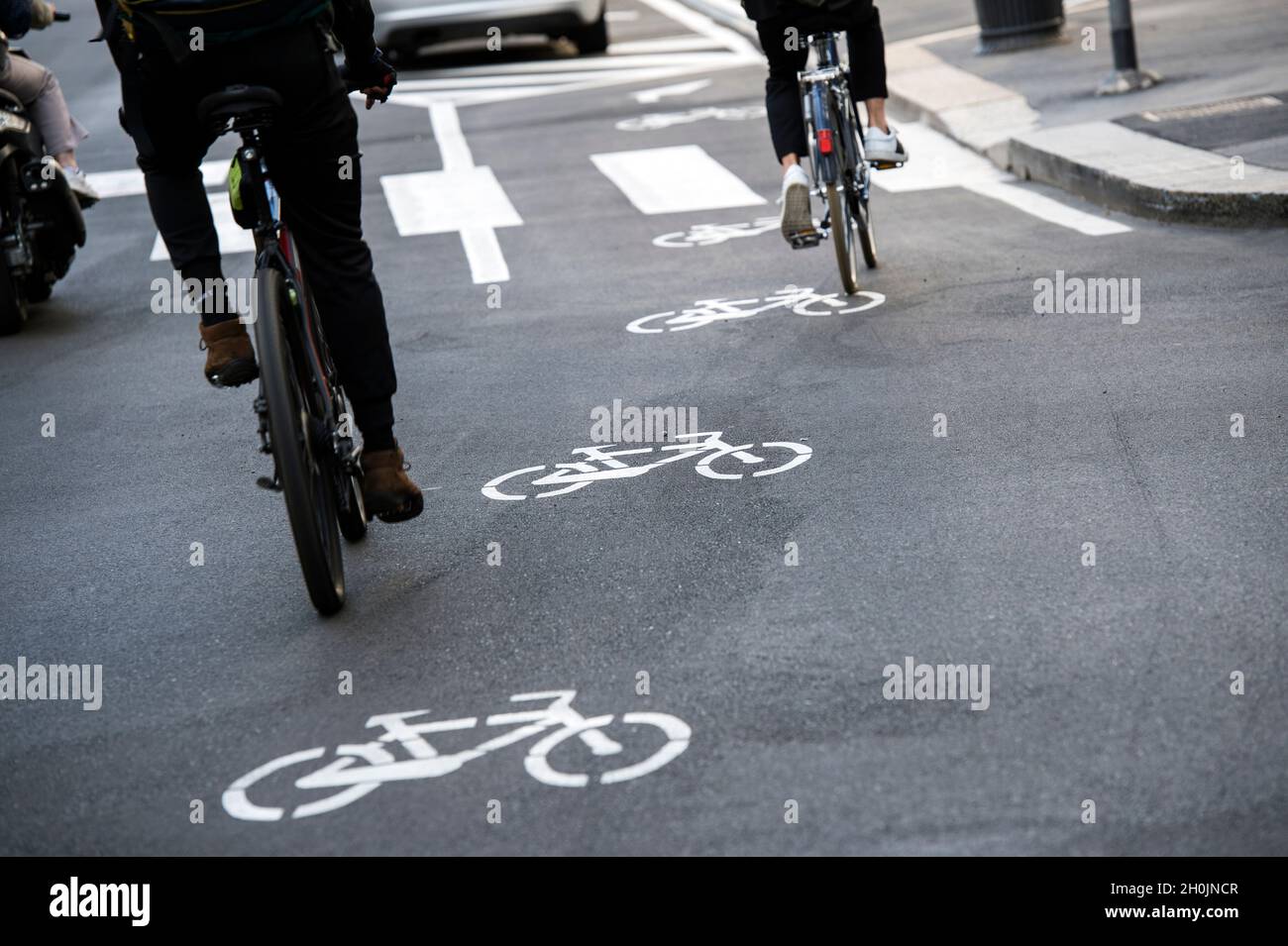 Italy, Lombardy, Milan, road signs in city centre Stock Photo Alamy