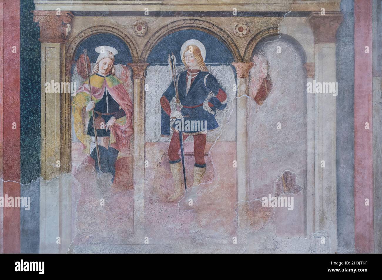 Italy, Piedmont, Monferrato, Ozzano Monferrato, San Salvatore church, frescoes Stock Photo