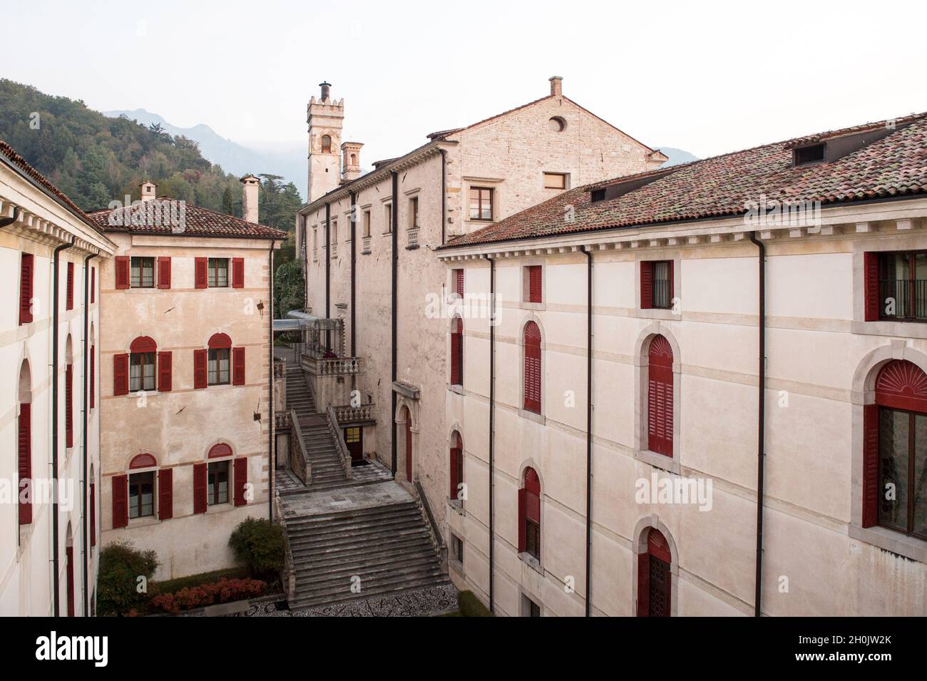 Italy, Veneto, Cison di Valmarino, Brando Castle Stock Photo