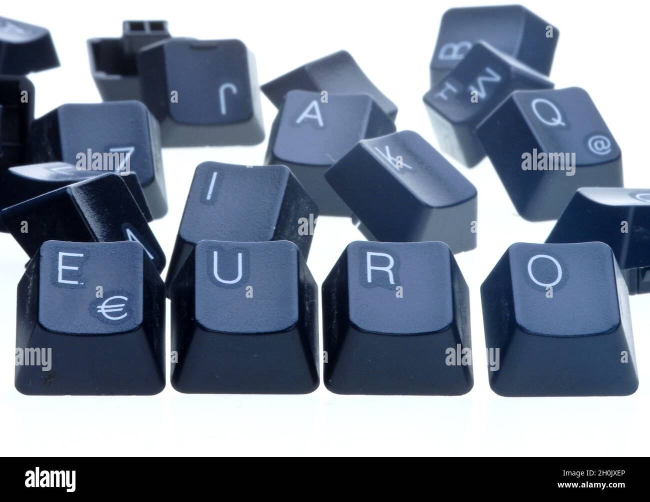 loose keys of a broken keyboard Stock Photo Alamy
