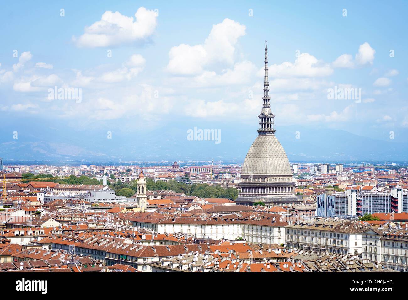 Turijn Cityscape of Turin with Mole Antonelliana landmark, Turin, Italy Stock ...