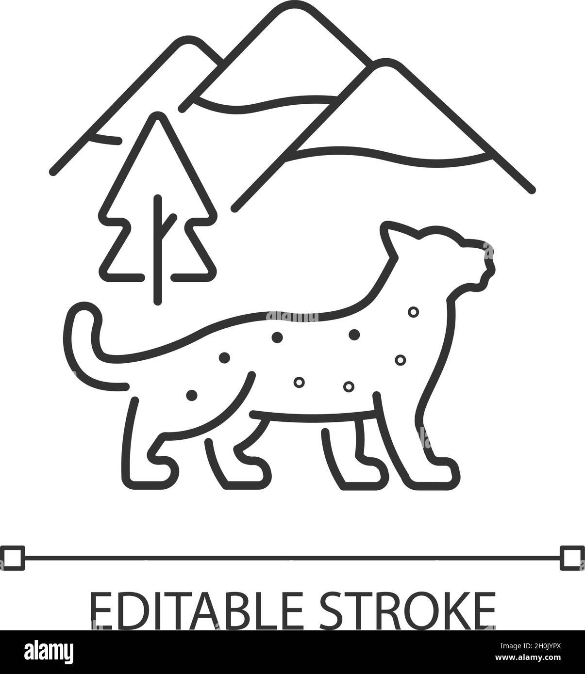 Snow leopard linear icon Stock Vector Image & Art - Alamy