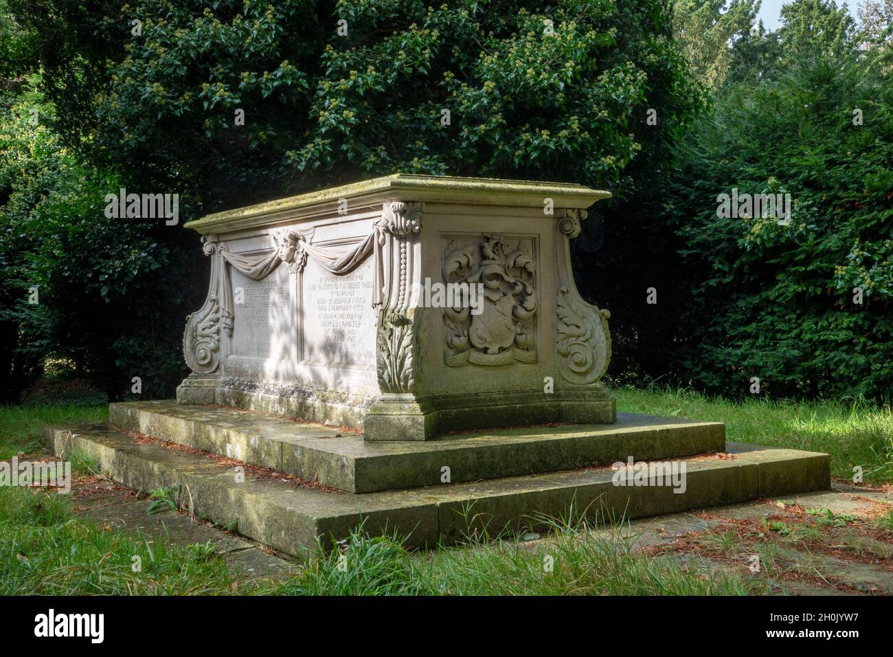 Tomb of Sir William Cuthbert Quilter, St Mary the Virgin Church, Bawdsey, Suffolk, East Anglia Stock Photo