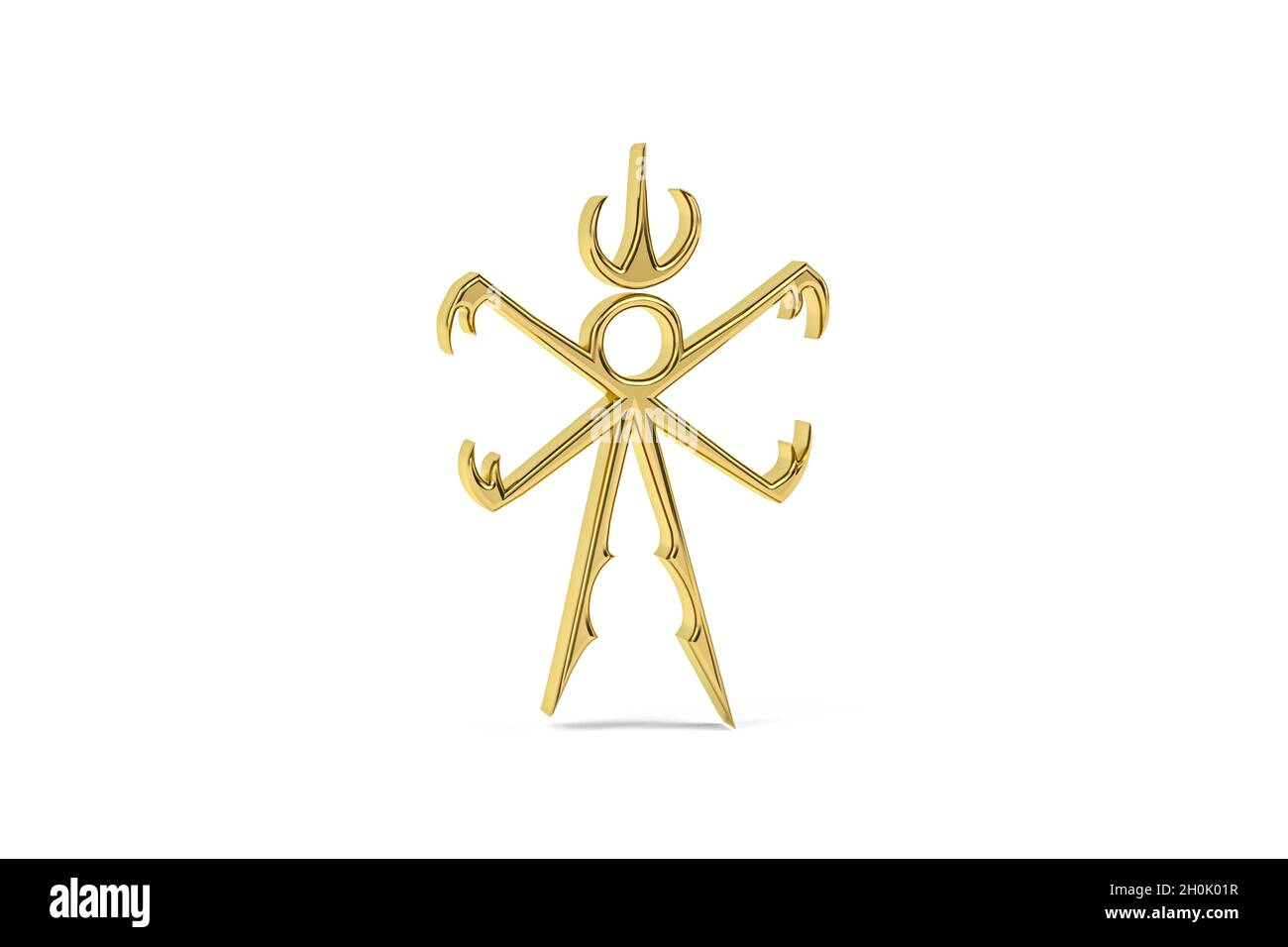 Golden satanism icon isolated on white background - 3D render Stock Photo