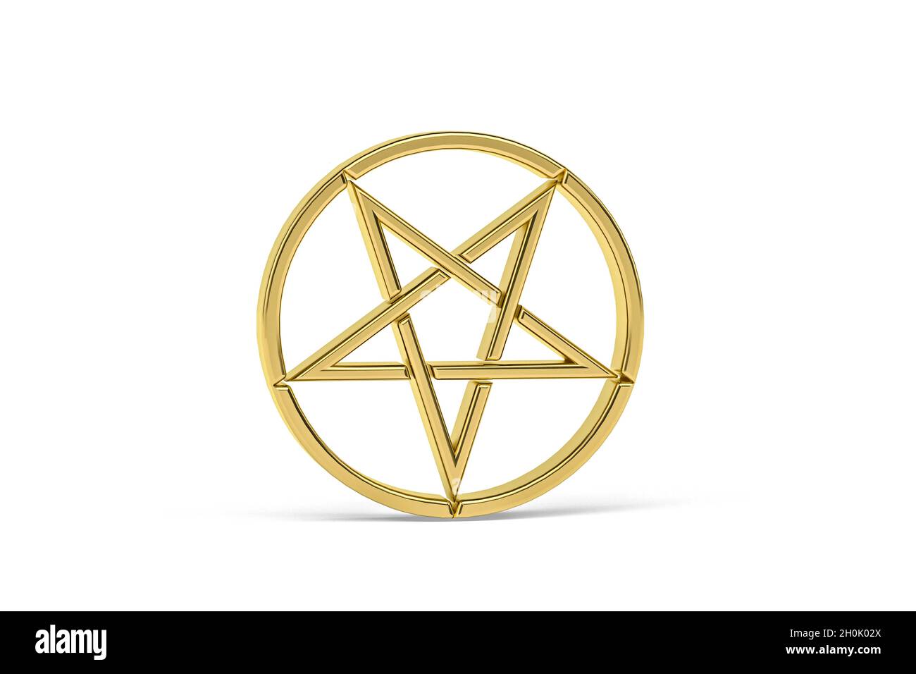 Golden satanism icon isolated on white background - 3D render Stock Photo
