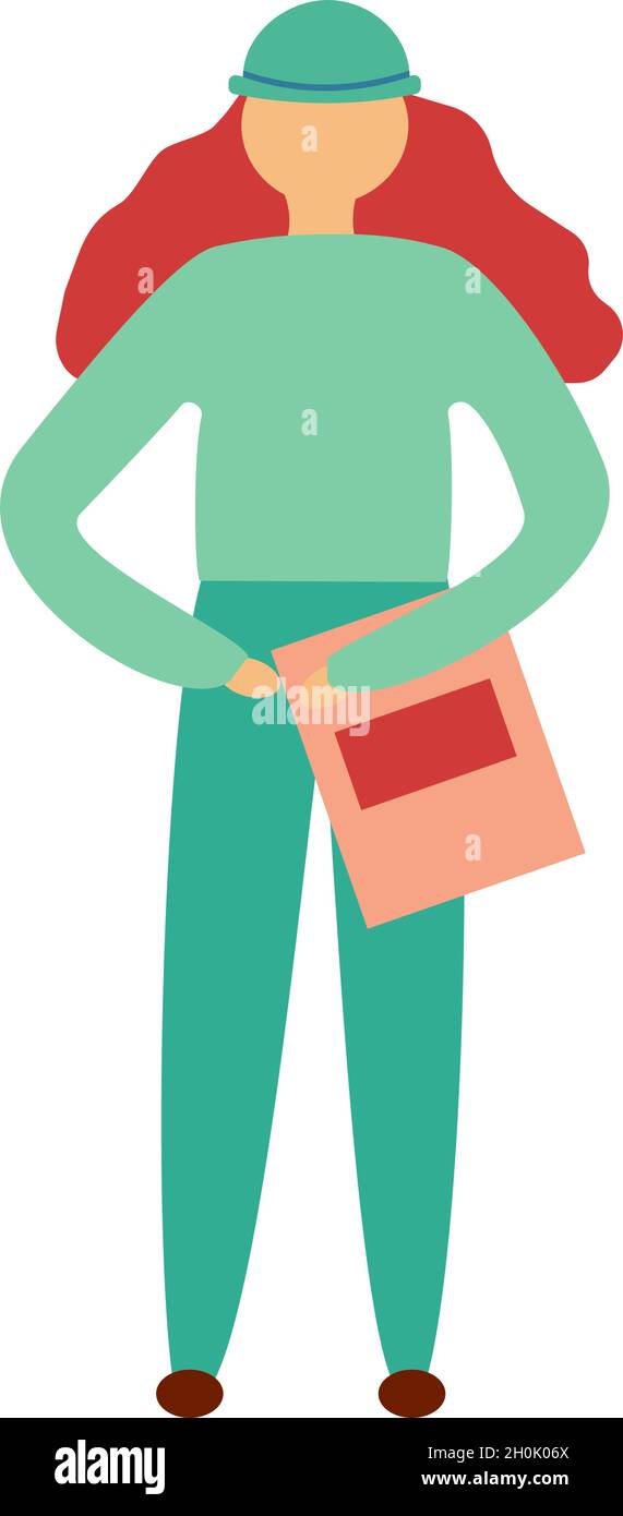 Student icon young girl character vector portrait Stock Vector Image ...