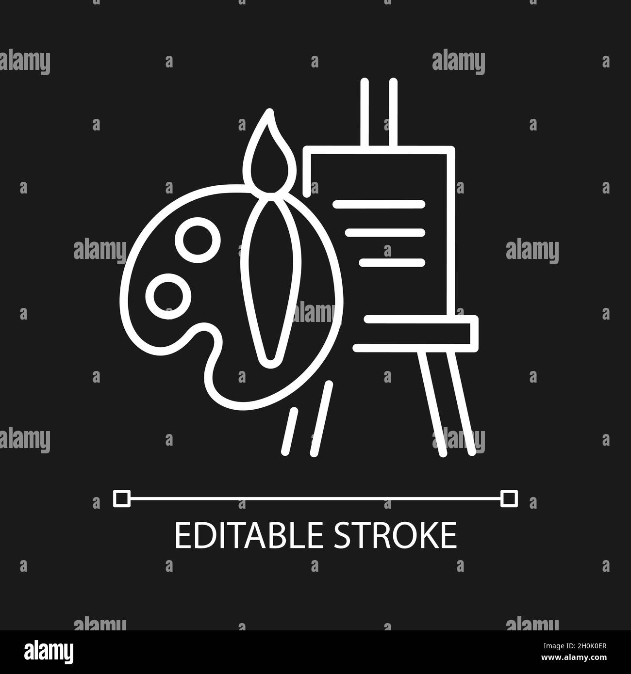 Painting talent white linear icon for dark theme Stock Vector Image ...