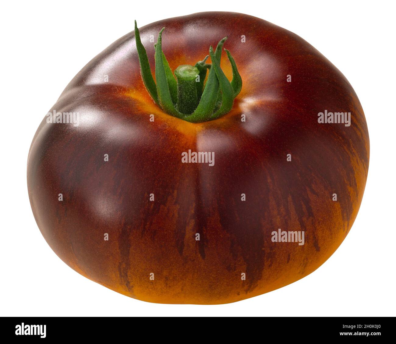 P20 x Beauty King heirloom tomato (Solanum lycopersicum fruit) isolated Stock Photo