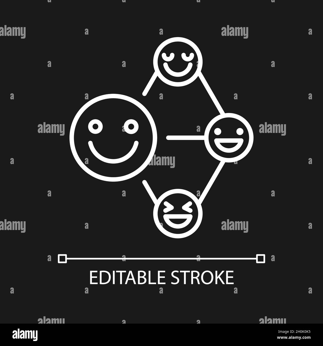 Networking talent white linear icon for dark theme Stock Vector Image ...
