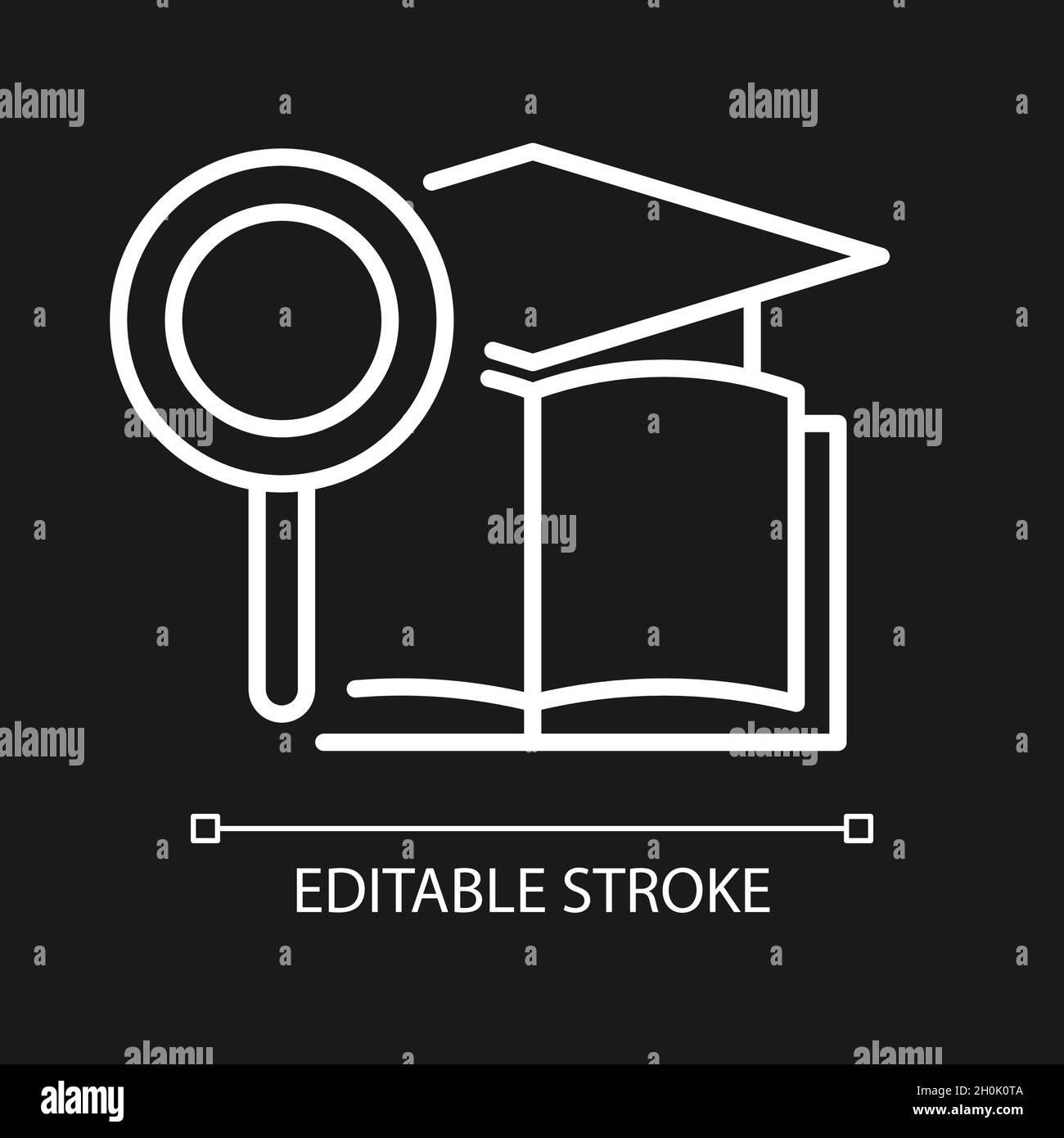 Academic research talent white linear icon for dark theme Stock Vector ...