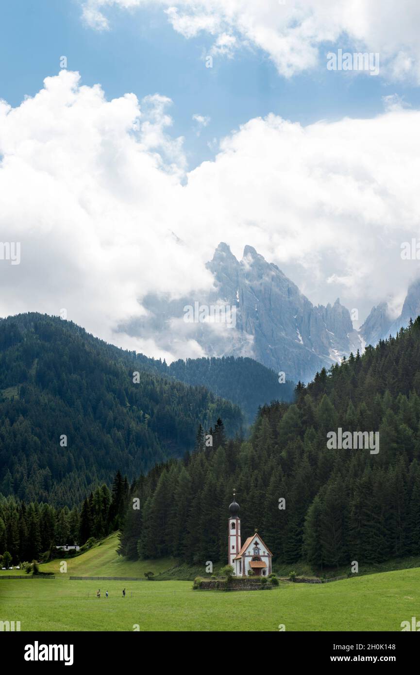Italy, Alto Adige, Val di Funes, San Giovanni church Stock Photo