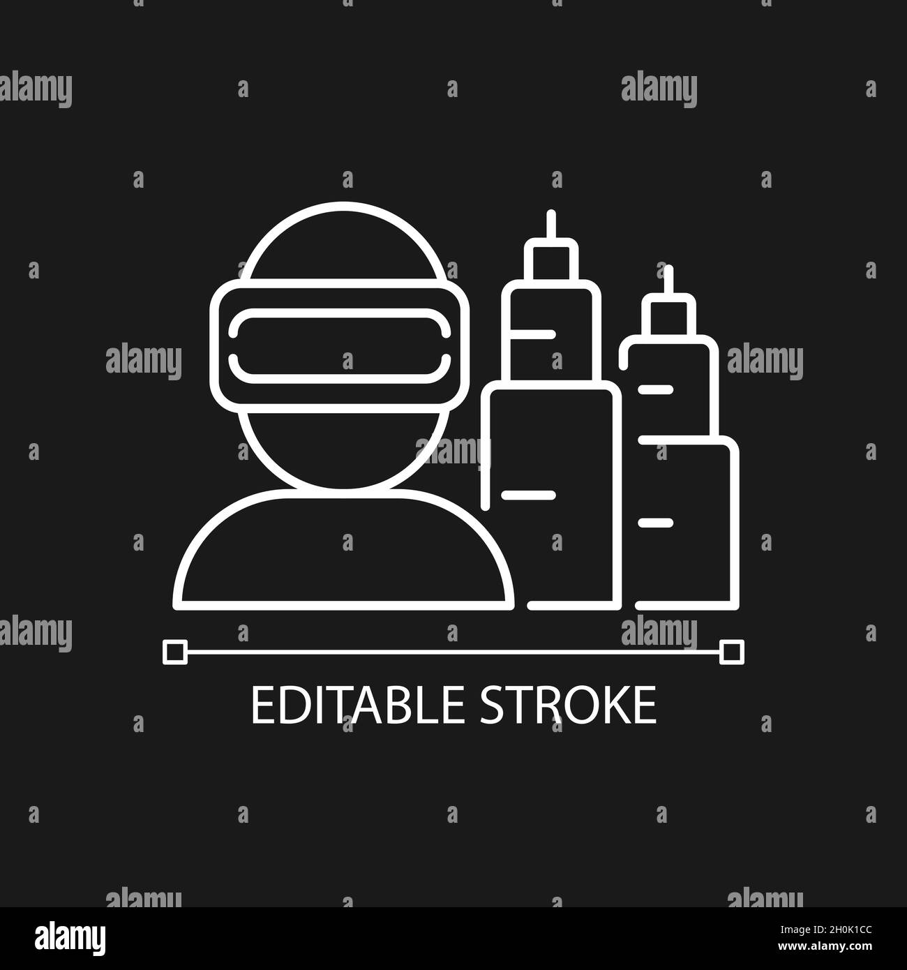 VR for project planning white linear icon for dark theme Stock Vector ...