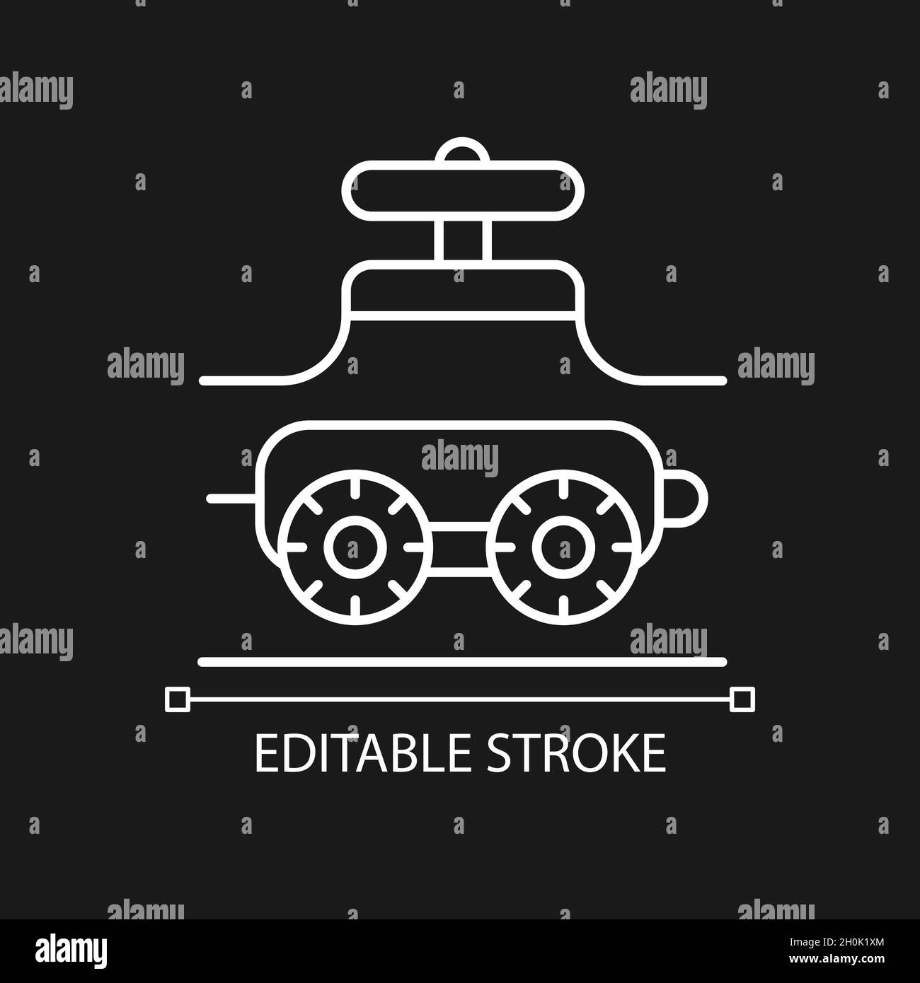 Pipe-inspecting robots white linear icon for dark theme Stock Vector ...