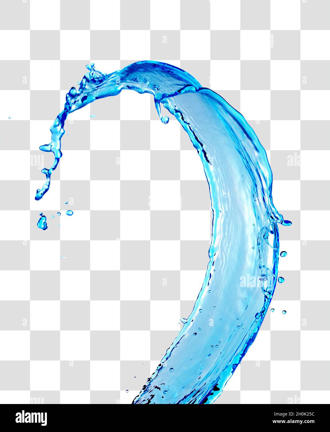 blue water splash with clipping path Stock Photo