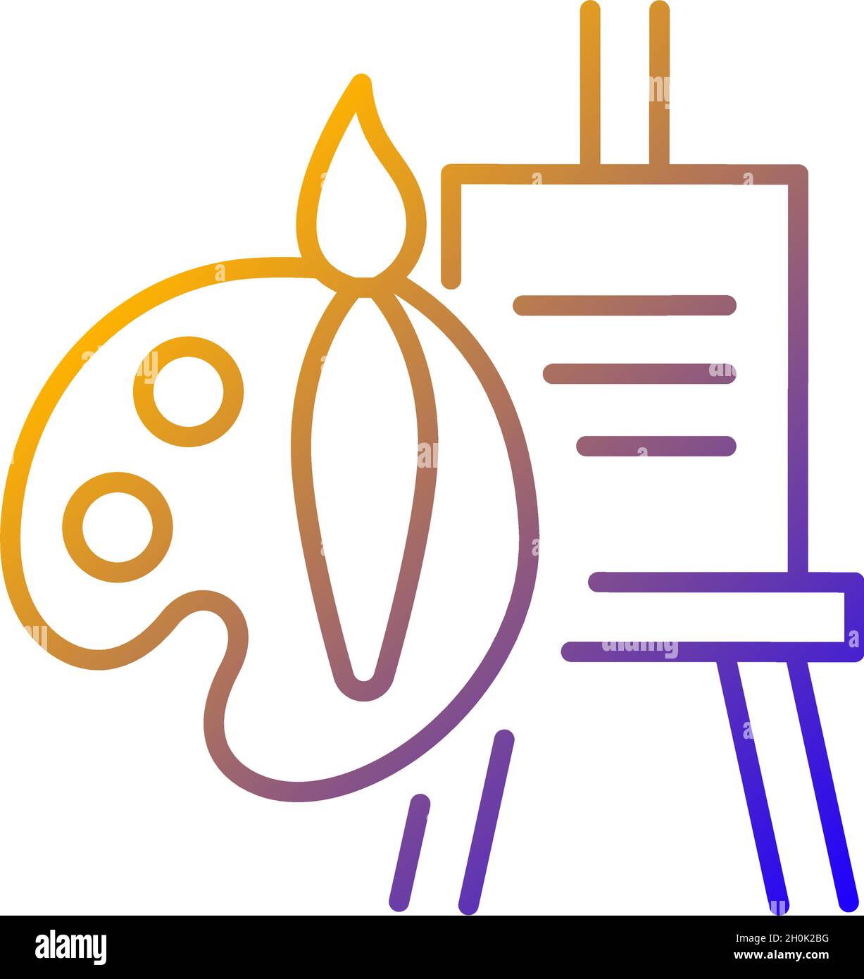 Painting talent gradient linear vector icon Stock Vector