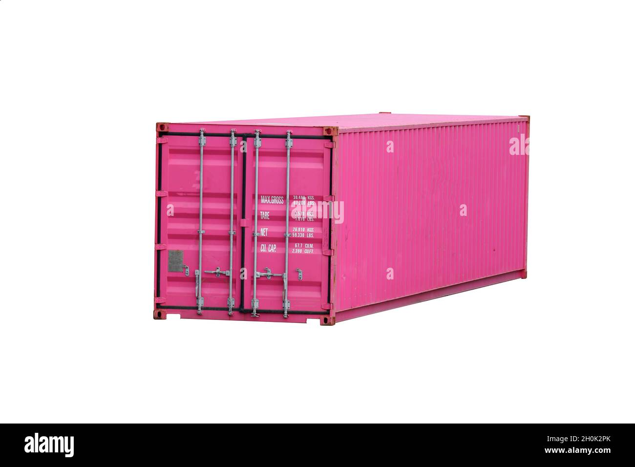 Pink shipping container for transportation and transportation on white  background Stock Photo - Alamy