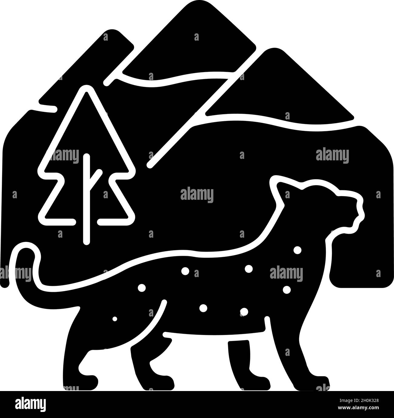 Snow leopard black glyph icon Stock Vector Image & Art - Alamy