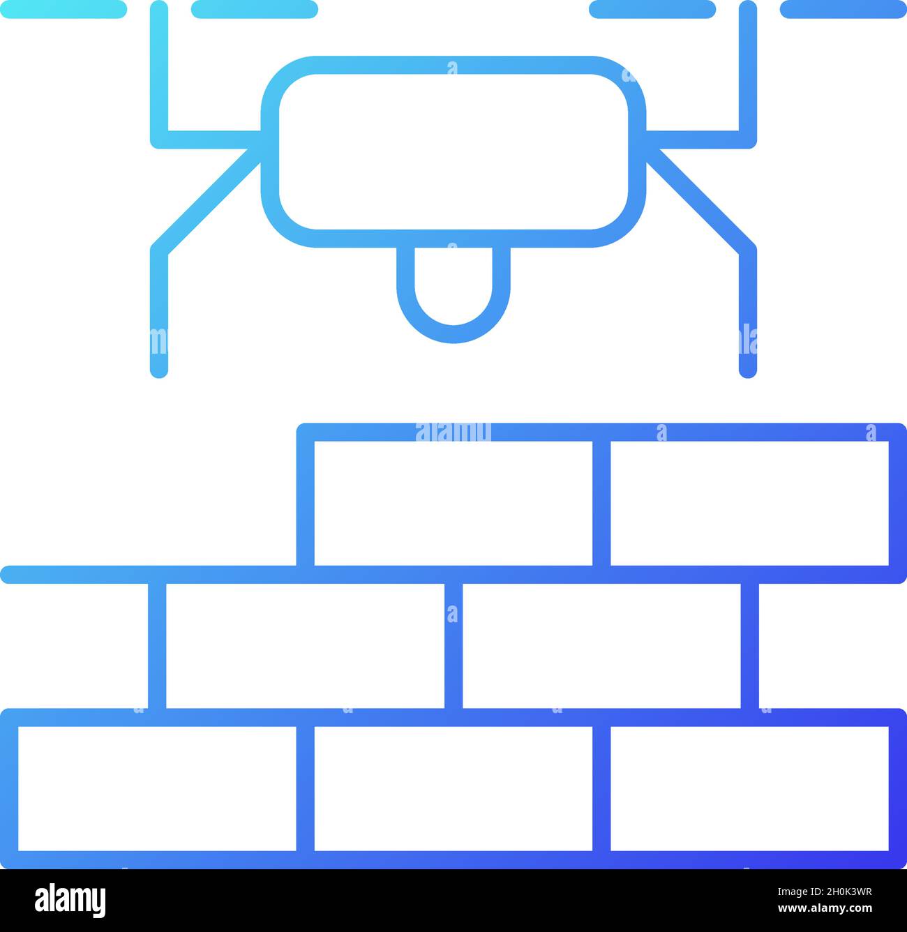 Drones for construction gradient linear vector icon Stock Vector