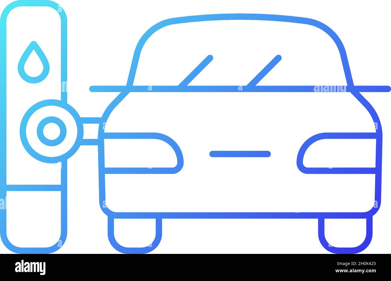 Robotic gas pump gradient linear vector icon Stock Vector