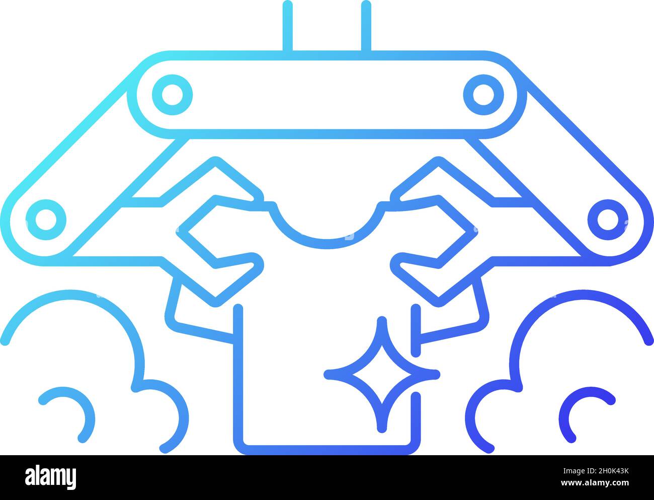Laundry robot gradient linear vector icon Stock Vector