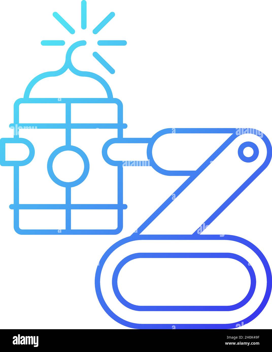 Bomb defusing robots gradient linear vector icon Stock Vector