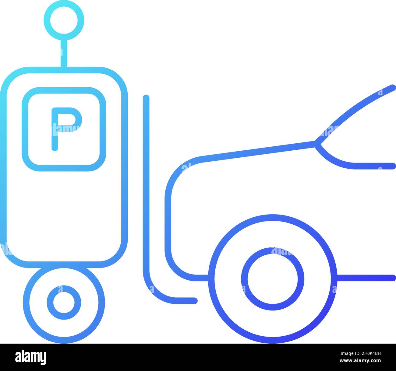 Parking robot gradient linear vector icon Stock Vector