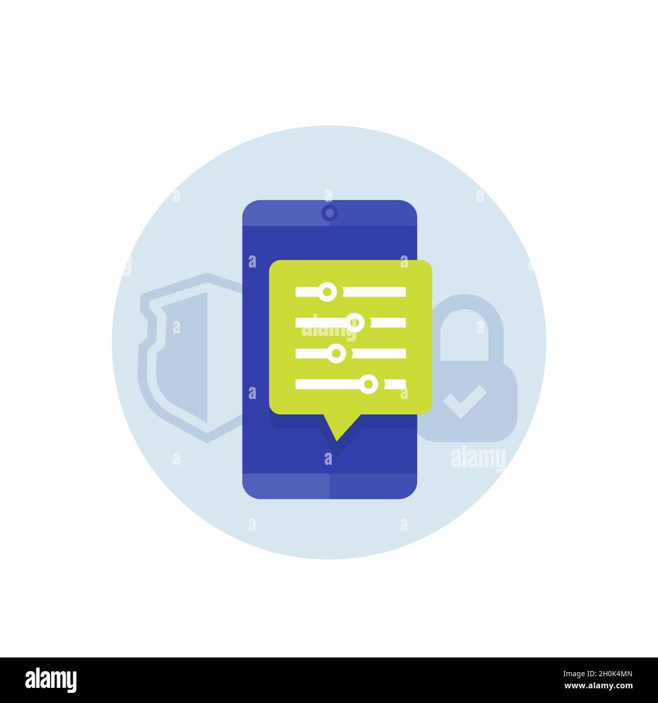 security settings, vector flat icon Stock Vector