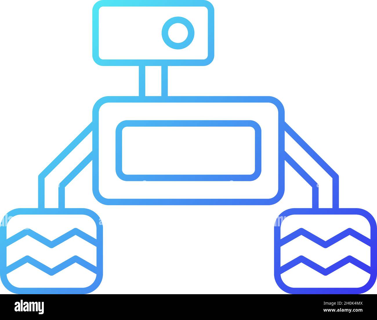 Space exploration robot gradient linear vector icon Stock Vector