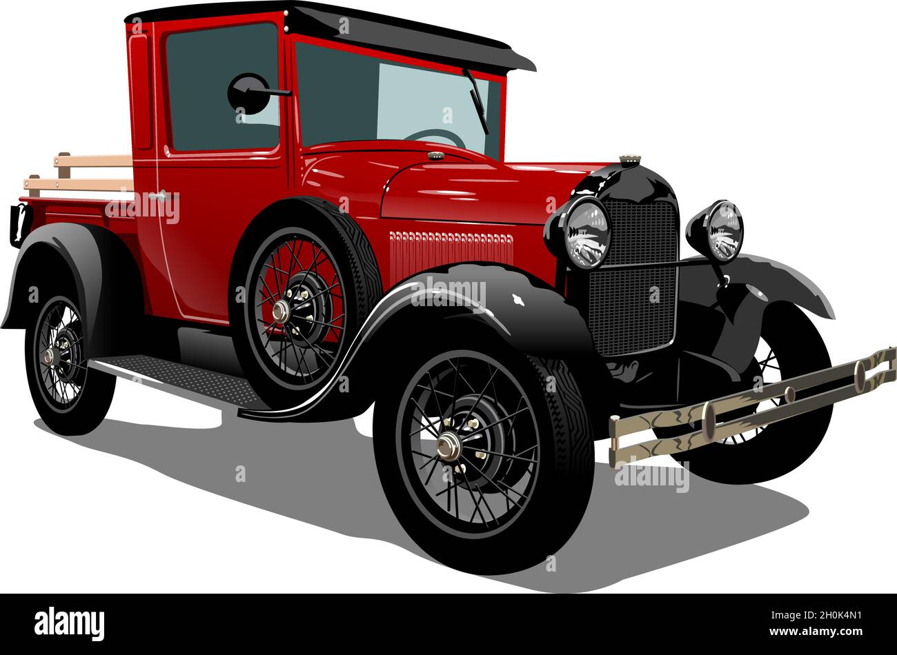 Vector retro truck. Available eps-10 vector format separated by groups with transparency effects for one-click repaint Stock Vector