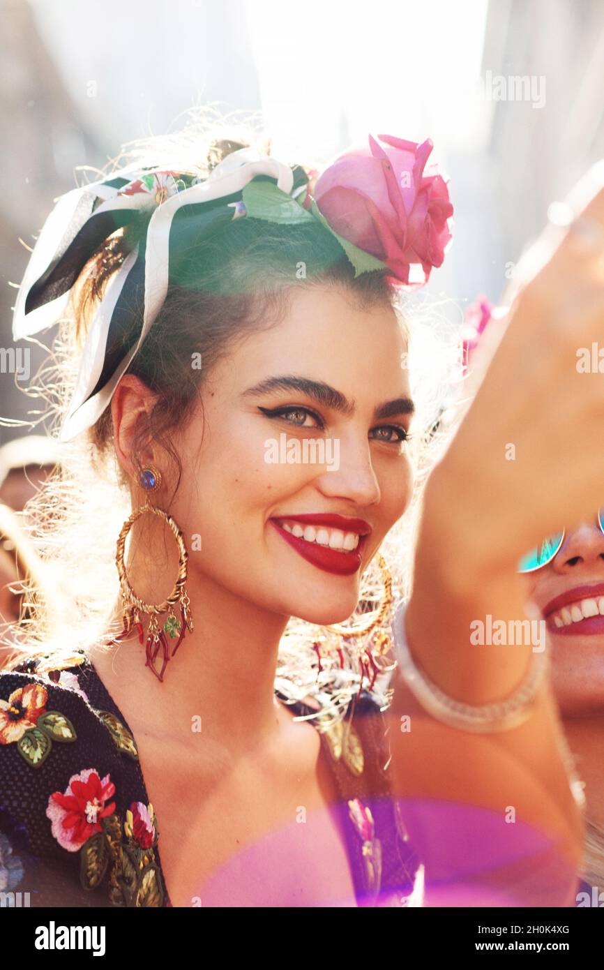 Dolce e Gabbana Spring/Summer Collection 2019 Campaign in Milan, Italy 2018 Stock Photo