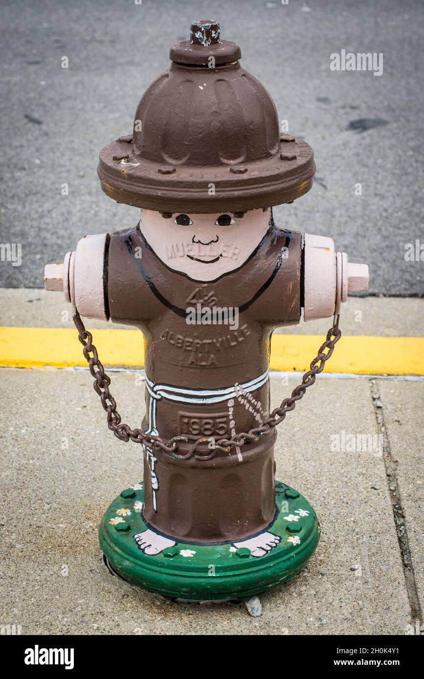 Monk Painted Fire Hydrant - Indiana Stock Photo