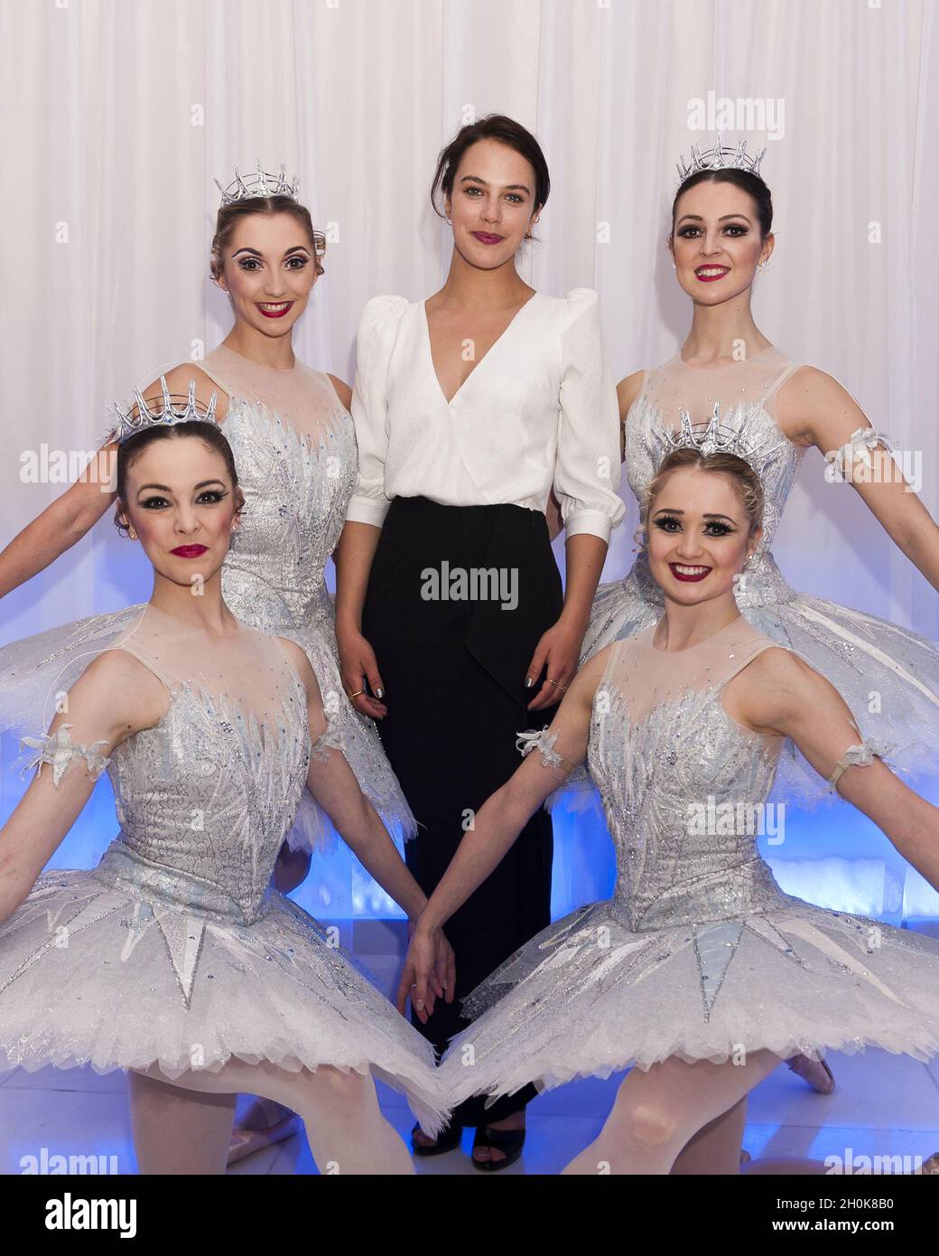 Jessica Brown Findlay and English National Ballet Dancers attending the  English National Ballet's Christmas performance of The Nutcracker on  December 14, 2011 in London Stock Photo - Alamy