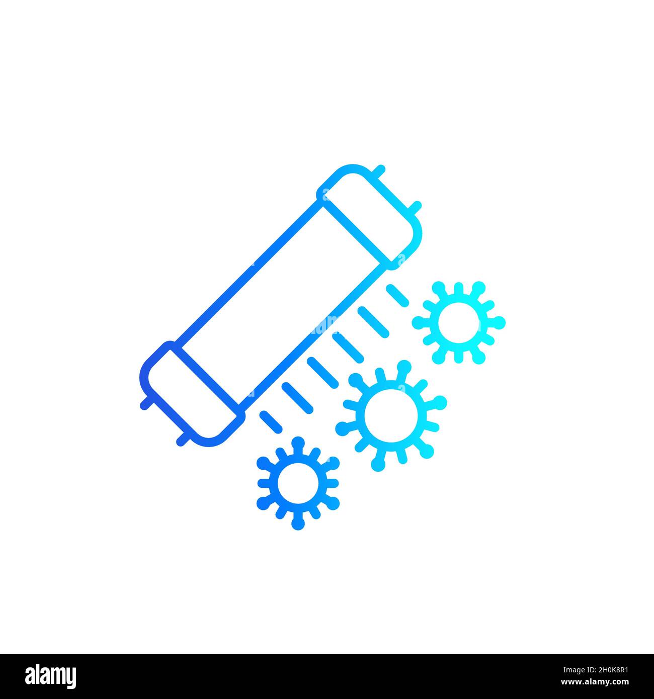 UV-C lamp for disinfection line icon, vector Stock Vector