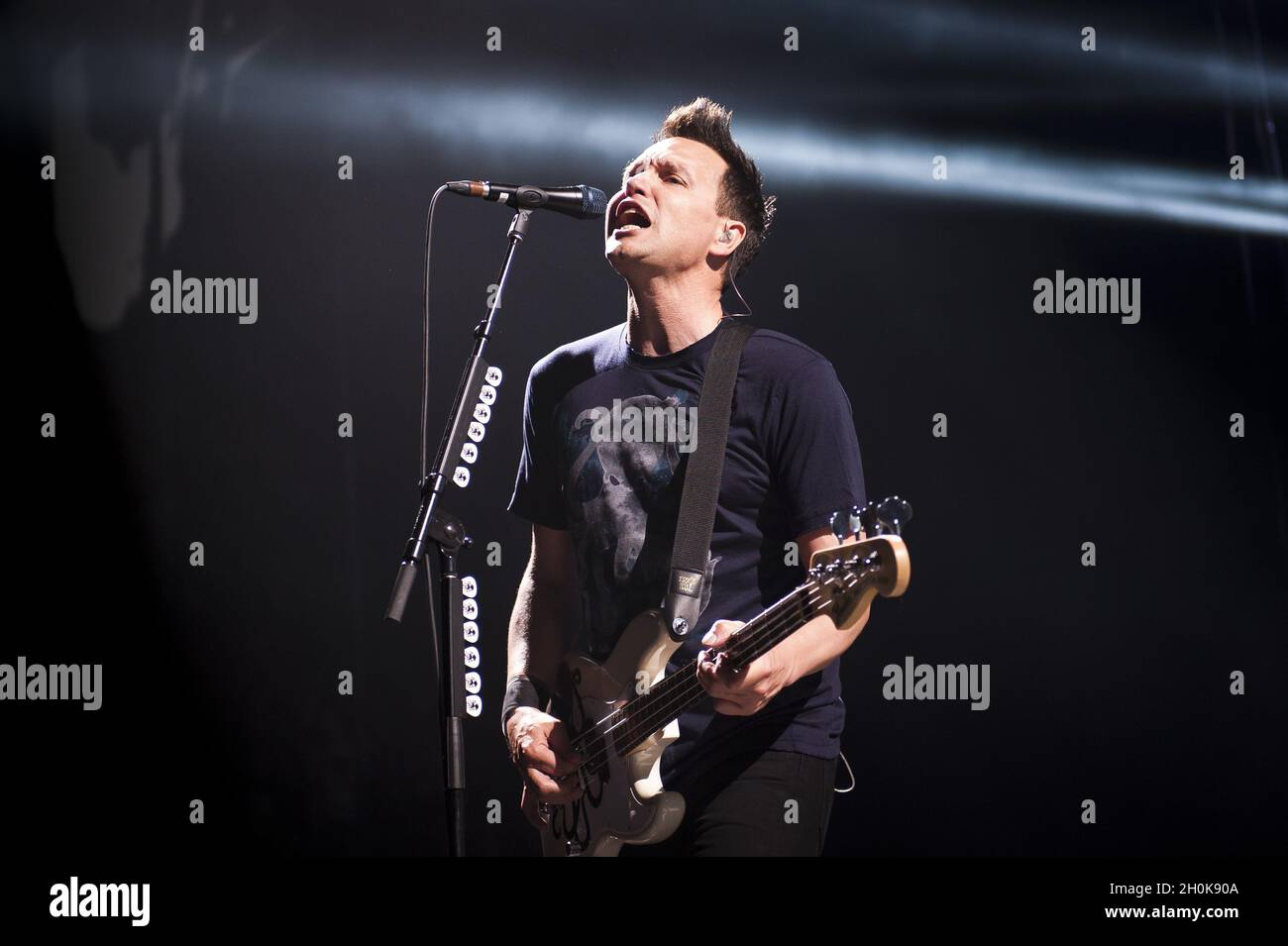 Mark Hopper of Blink 182 performs on stage at the O2 arena, London