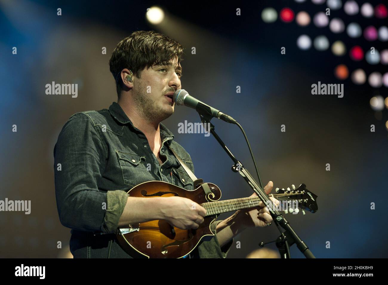 Marcus Mumford of Mumford and Sons performs live onstage at the O2