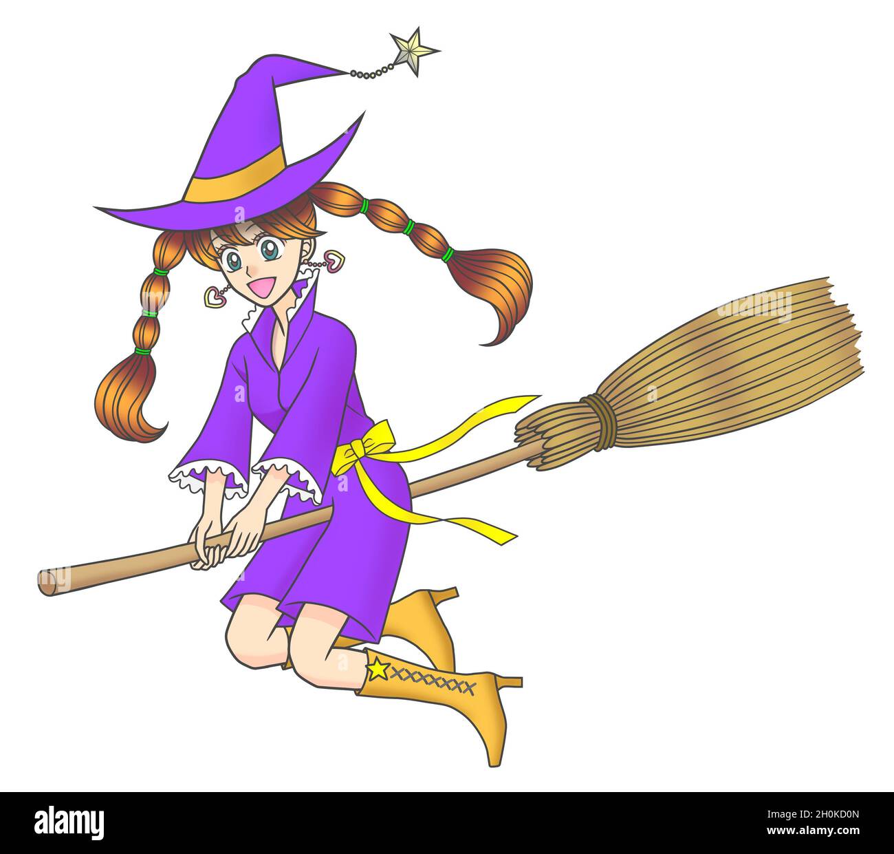 Witch Riding A Broom High Resolution Stock Photography and Images - Alamy
