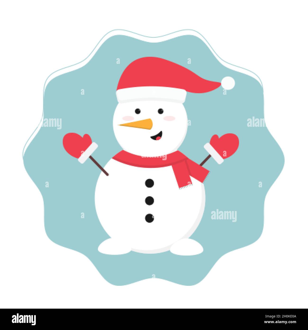 Cute cartoon Christmas snow man vector art Stock Vector Image & Art - Alamy