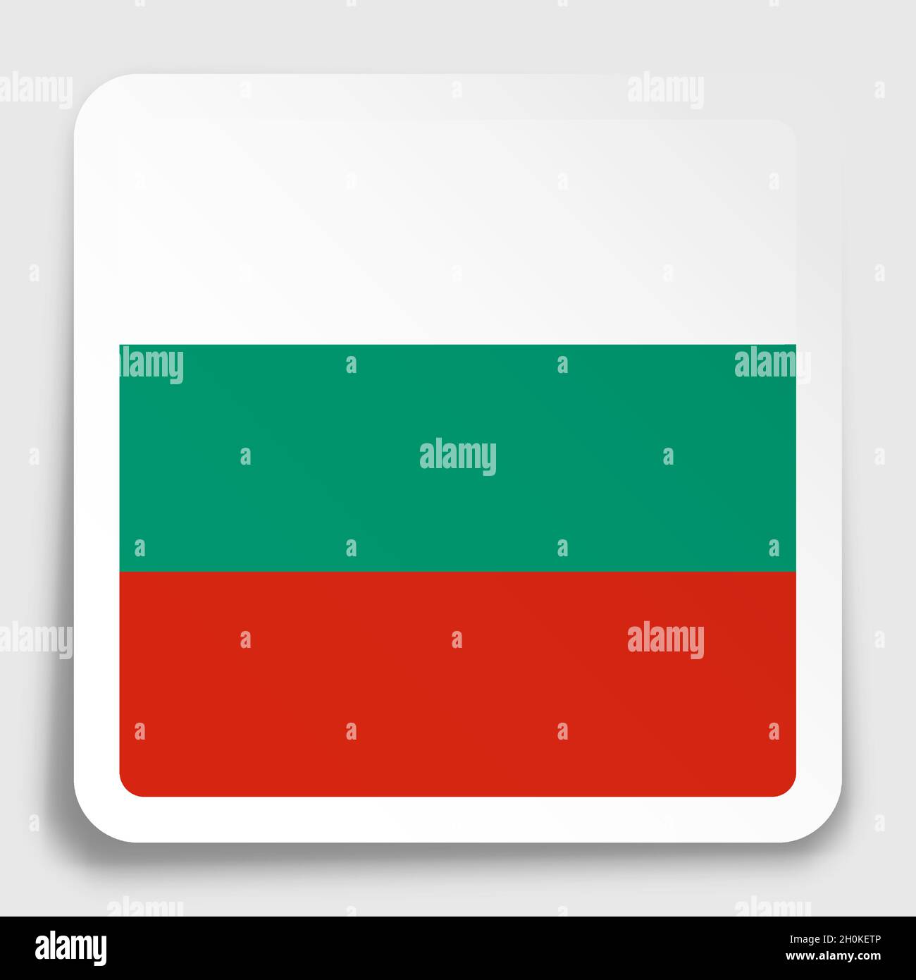 bulgaria flag icon on paper square sticker with shadow. Button for mobile application or web. Vector Stock Vector