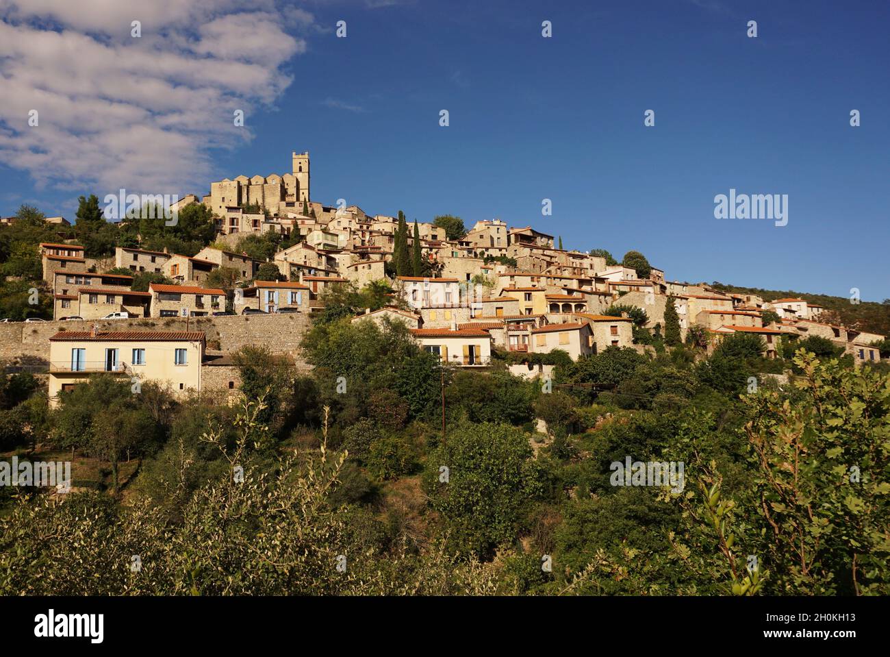 Eus, a village in the association 'Les Plus Beaux Villages de France', located in Pyrénées-Orientales department, southern France Stock Photo