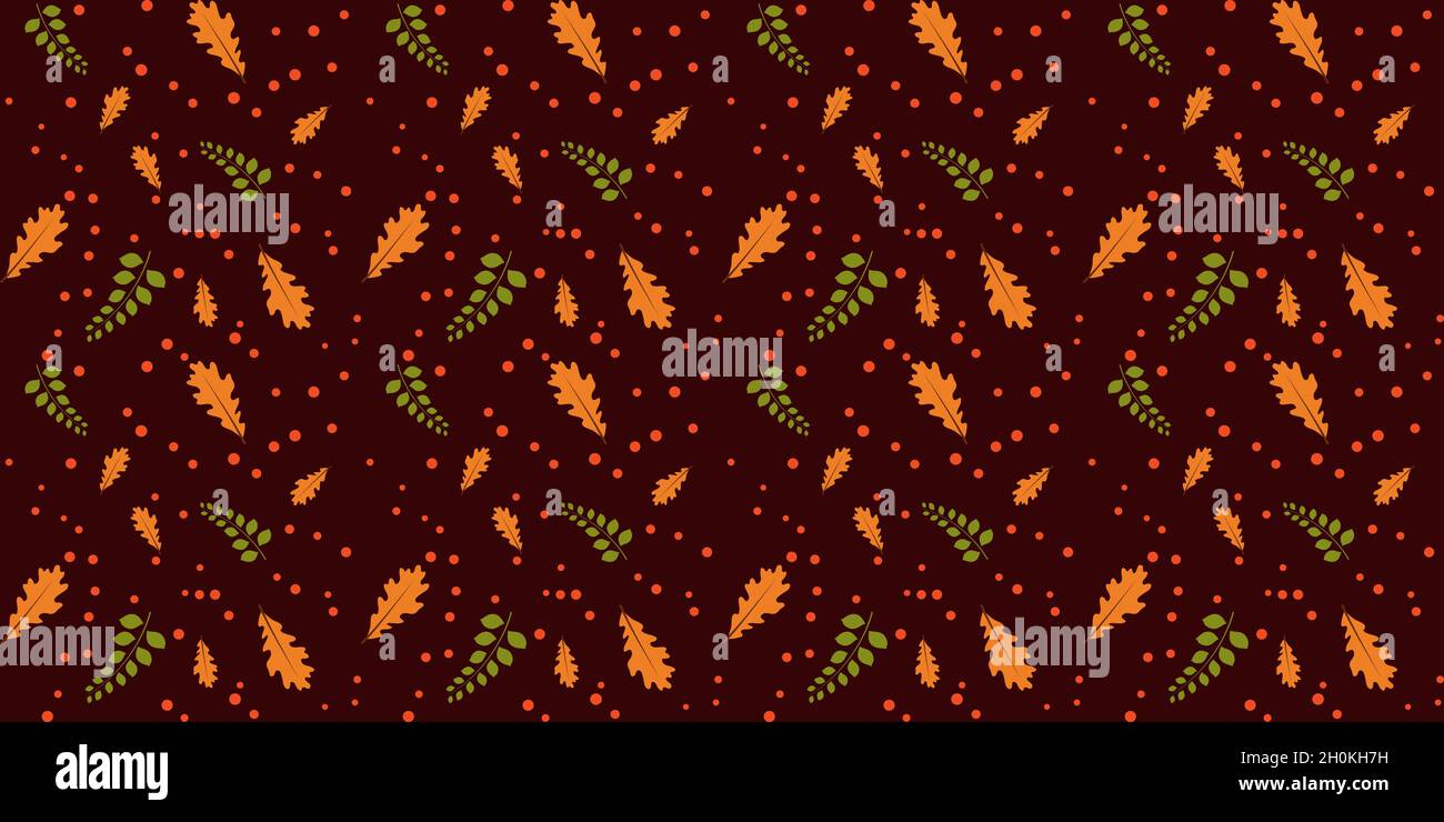 Fall leaves seamless vector pattern background. Vector illustration Stock Vector