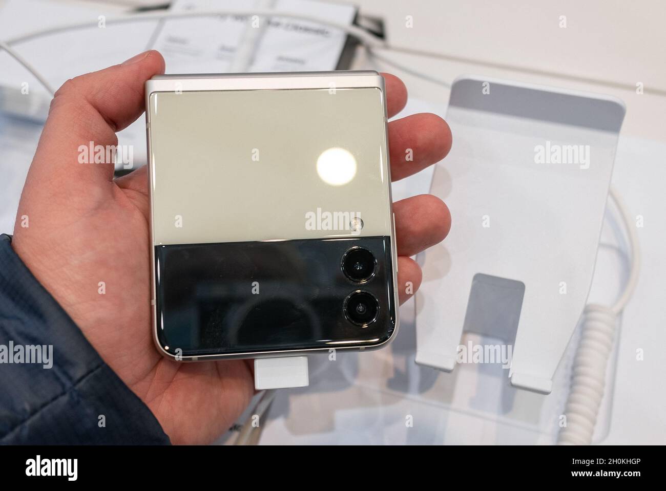 September 2, 2021, Moscow, Russia. New bendable smartphone from Samsung