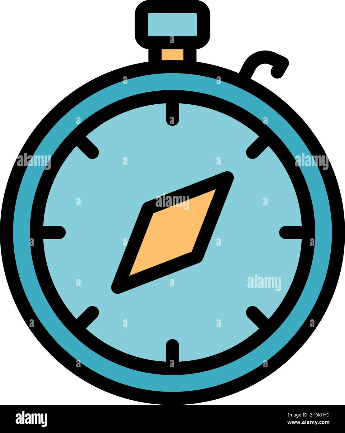 Travel compass icon. Outline travel compass vector icon color flat ...