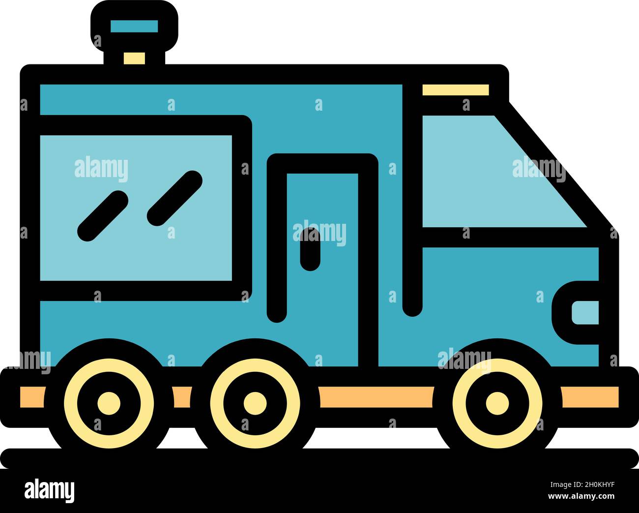 Motorhome icon. Outline motorhome vector icon color flat isolated Stock ...