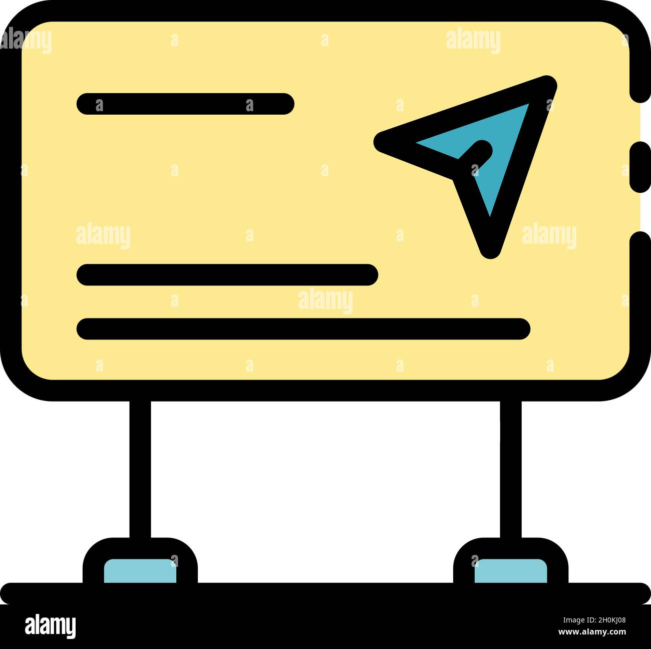 Gps navigation map icon. Outline gps navigation map vector icon color ...