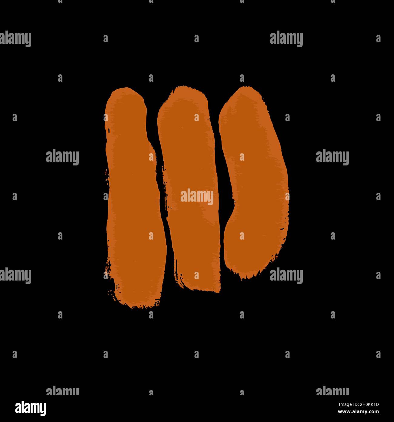 Brown brush stroke isolated on white vector Stock Vector