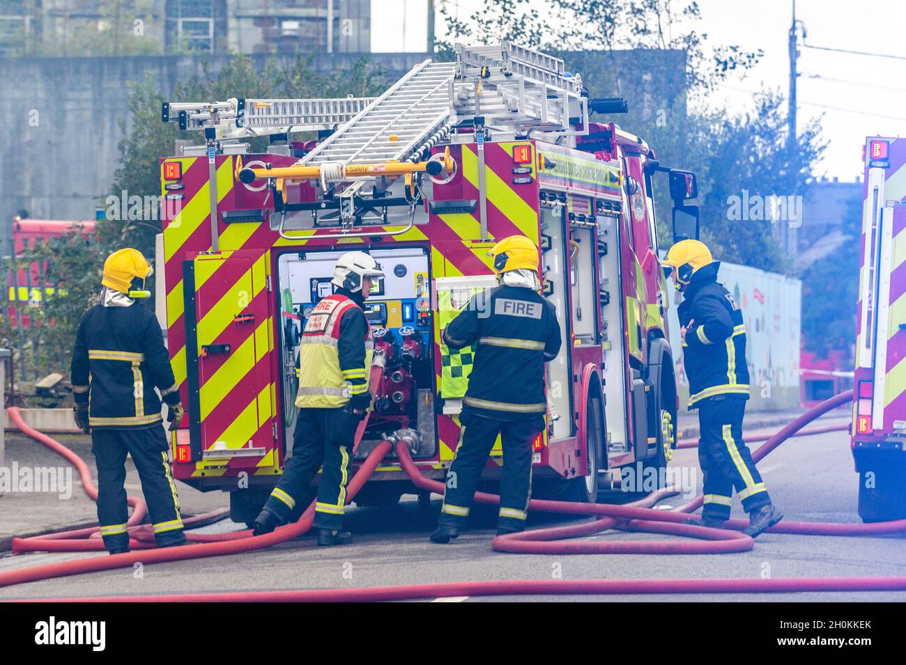 County Cork Fire Brigade at the scene of a large fire in Skibbereen