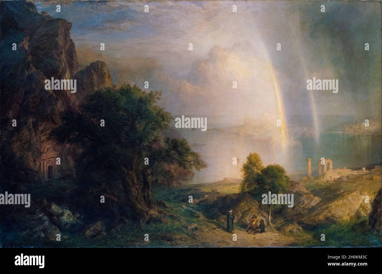 Frederic Edwin Church, The Aegean Sea, landscape painting, circa 1877 Stock Photo