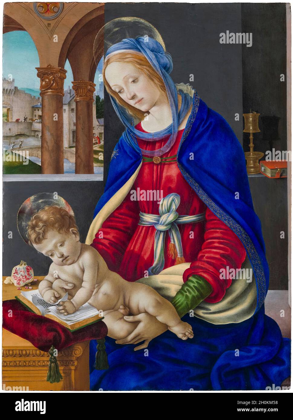Madonna and Child, painting by Filippo Lippi, 1483-1484 Stock Photo