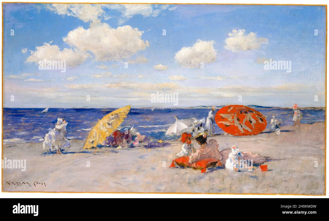 William Merritt Chase, painting, At The Seaside, circa 1892 Stock Photo