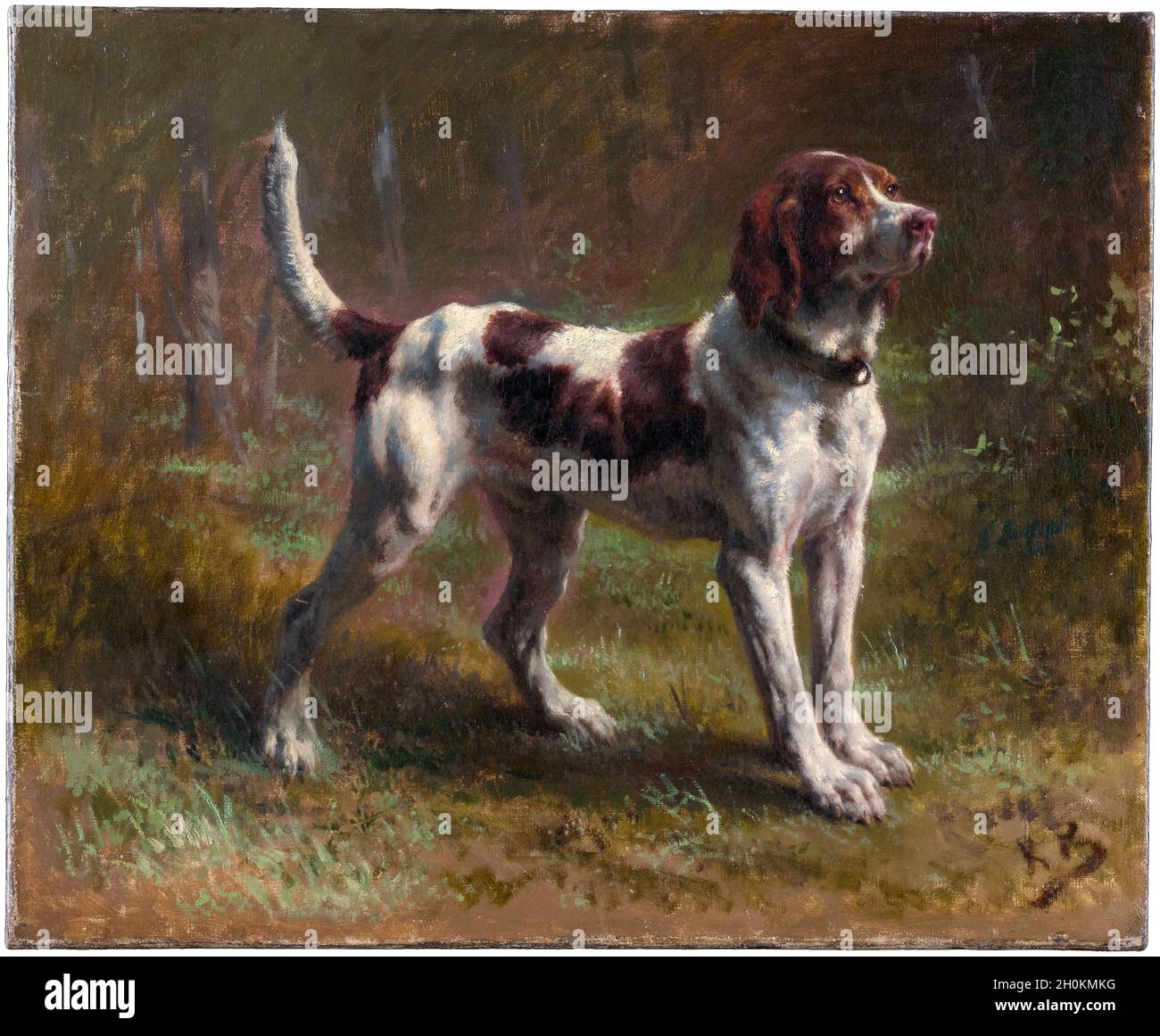 Rosa Bonheur, A Limier Briquet Hound, painting, circa 1856 Stock Photo